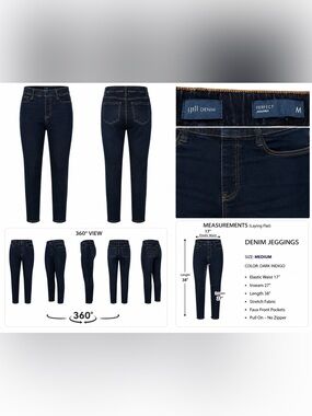 Like New - J Jill Denim Dark Wash Elastic Waist Jeggings Sz Med